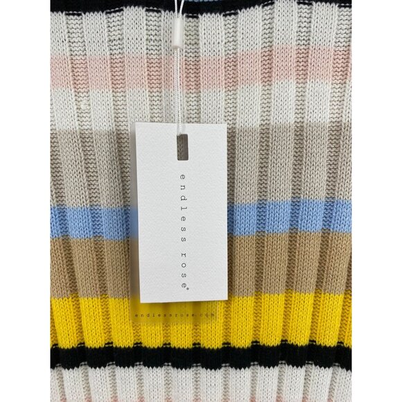 Endless Rose Ribbed Knit Maxi Dress XS Acrylic & Cotton Multicolored New - Picture 3 of 7